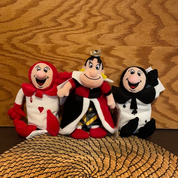 Original NWT Disney Alice in Wonderland beanie plush set of 3 - Picture 1 of 10